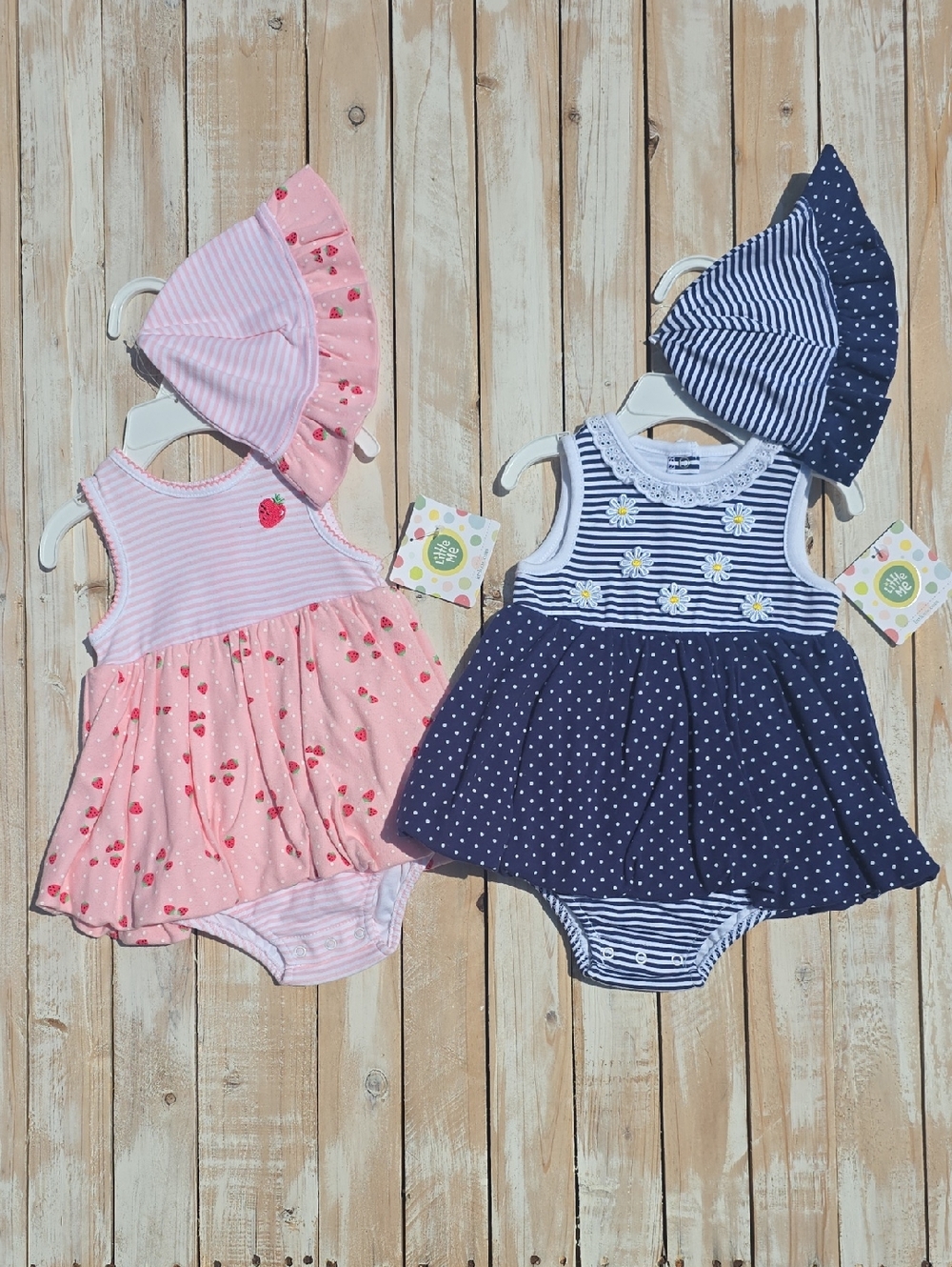 NWT 2 Little Me Baby Girl Popover With Hat